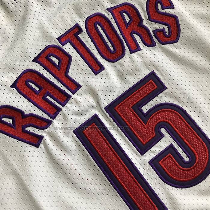 Maglia Toronto Raptors Vince Carter No 15 Hardwood Classics Bianco